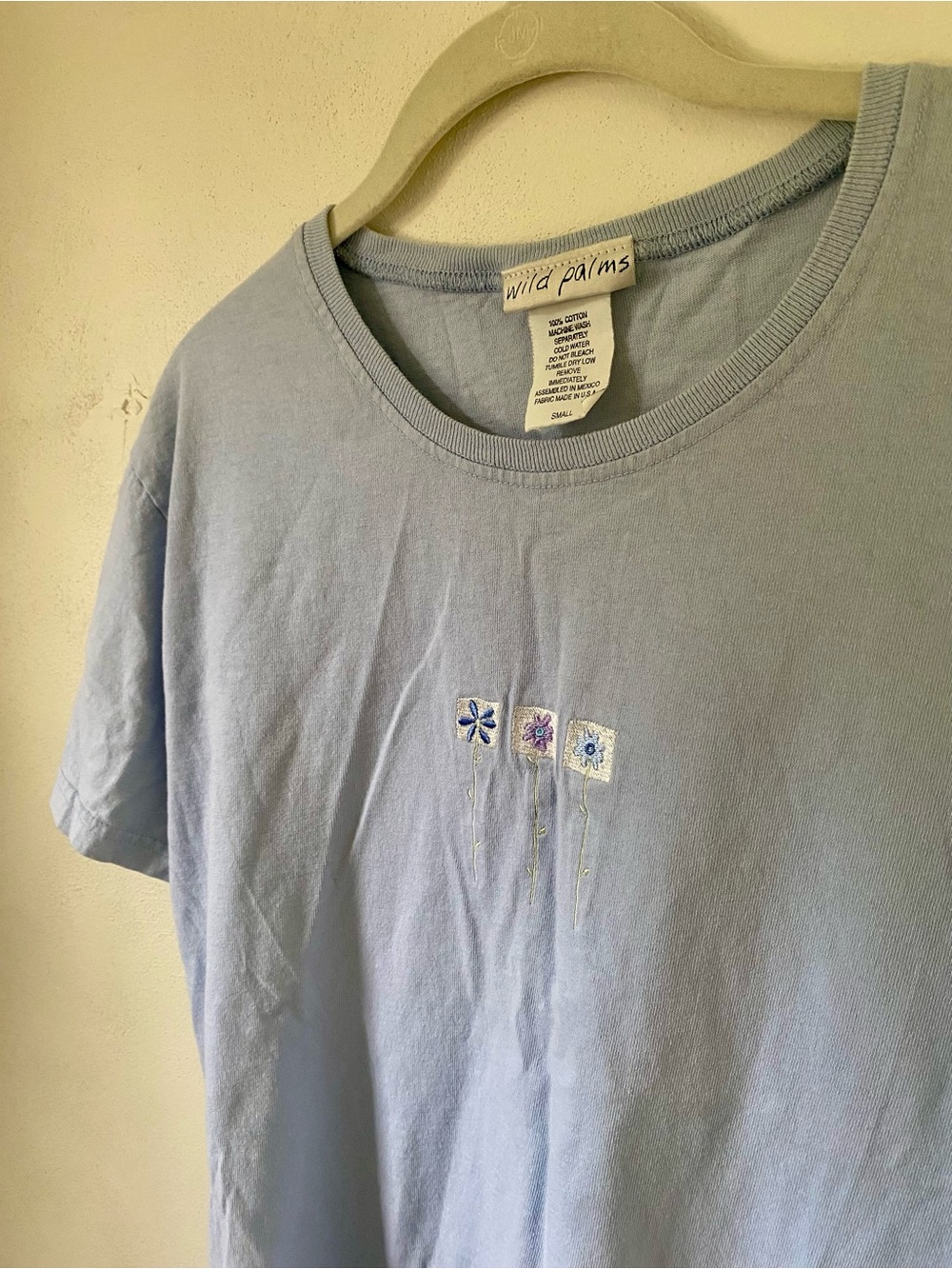 Vintage Wild Palms Embroidered Floral Tee, S